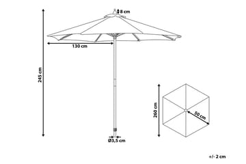 Parasoll Ferentillo 245 cm - Beige/Brun - Utemöbler & utemiljö - Solskydd - Parasoll