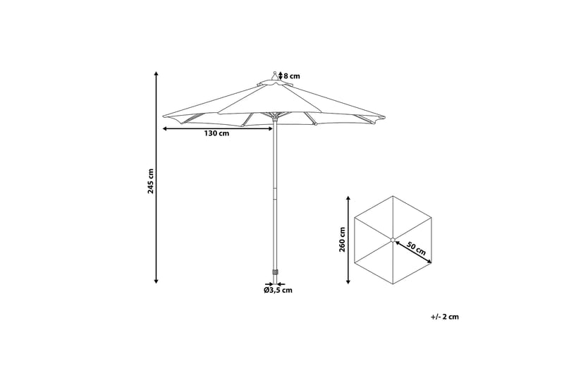 Parasoll Ferentillo 245 cm - Beige/Brun - Parasoll