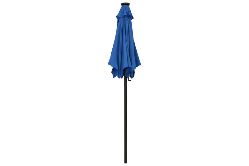 Parasoll med LED-lampor azurblå 200x211 cm aluminium - Blå - Parasoll