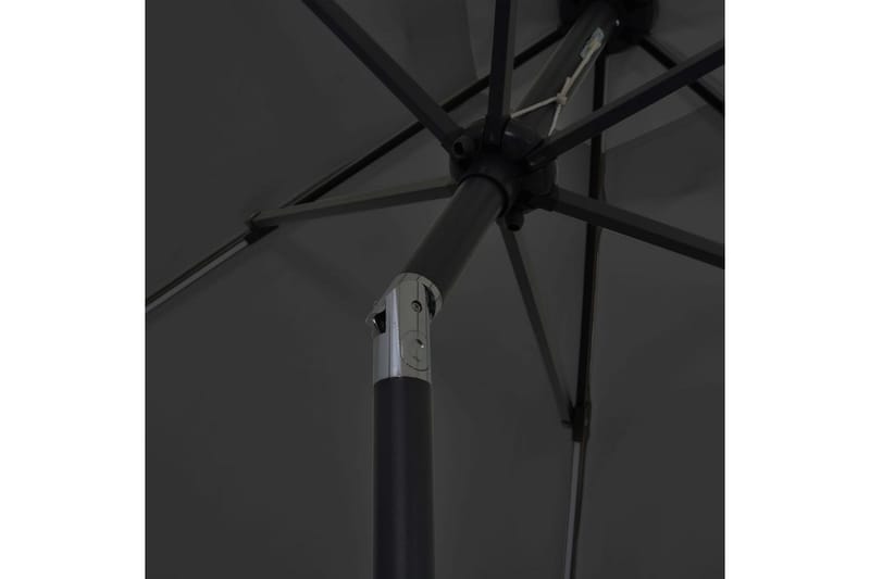 Parasoll med LED-lampor och aluminiumstång 300 cm antracit - Grå - Parasoll