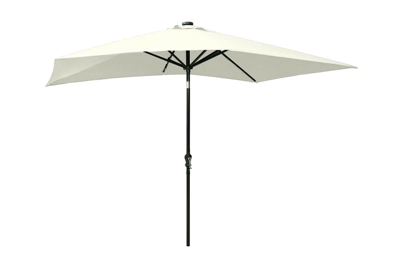 Parasoll med LED och stålstång 2x3 m sand - Parasoll