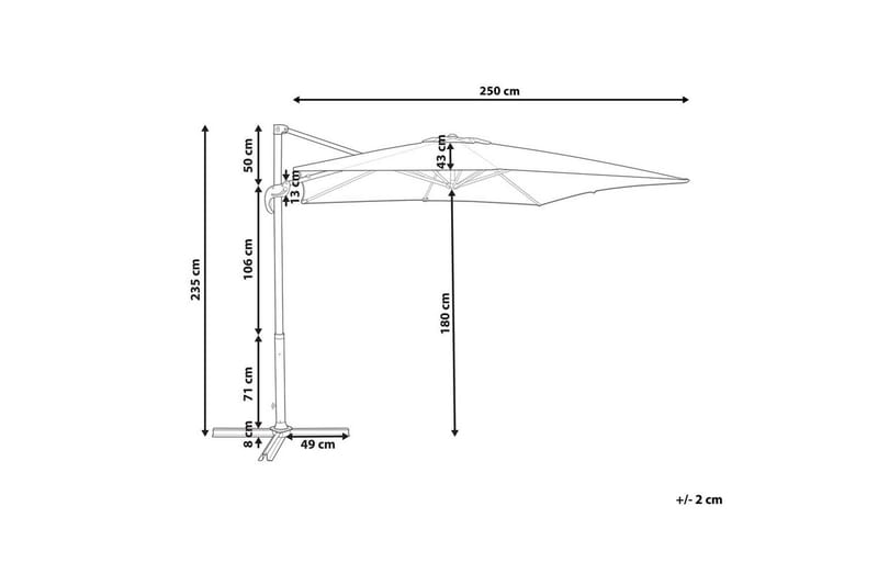 Parasoll Monza - Grå, vit - Utemöbler & utemiljö - Solskydd - Parasoll - Hängparasoll
