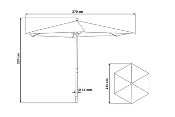 Parasoll Toscana 237 cm - Vit - Utemöbler & utemiljö - Solskydd - Parasoll - Strandparasoll