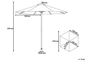 Parasoll Toscana Ii 254 cm - Grön - Utemöbler & utemiljö - Solskydd - Parasoll