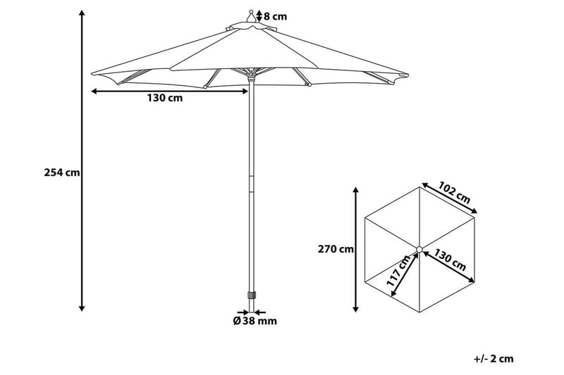 Parasoll Toscana Ii 254 cm - Grön - Parasoll