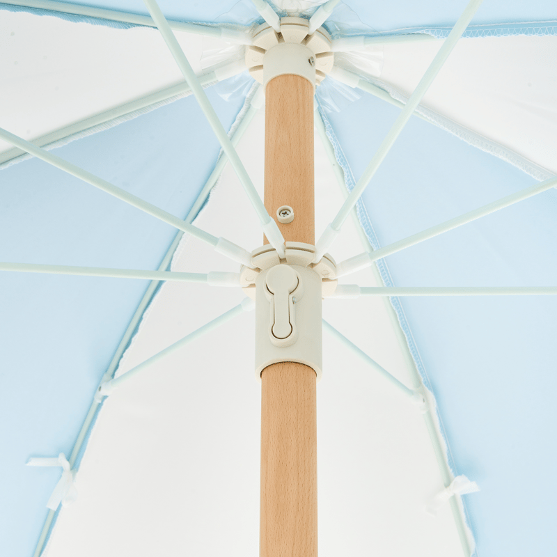 Parasoll utomhus 155 cm Mondello - vit/blå - Utemöbler & utemiljö - Solskydd - Parasoll - Strandparasoll