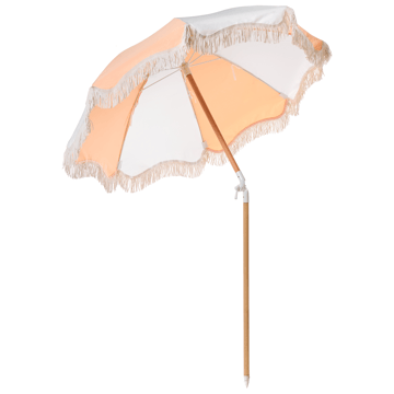 Parasoll utomhus 155 cm Mondello - vit/orange - Utemöbler & utemiljö - Solskydd - Parasoll - Strandparasoll