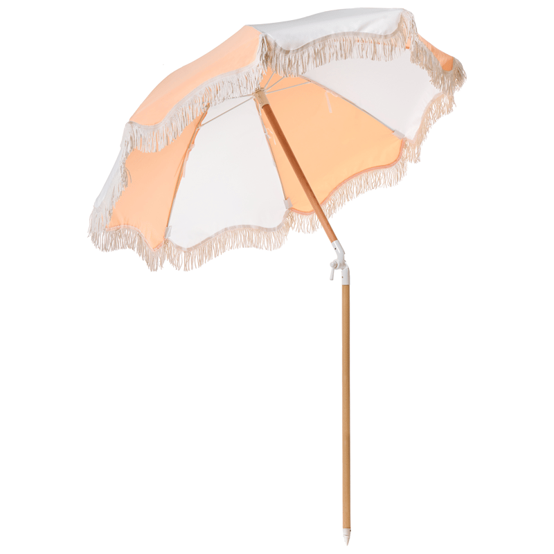 Parasoll utomhus 155 cm Mondello - vit/orange - Utemöbler & utemiljö - Solskydd - Parasoll - Strandparasoll