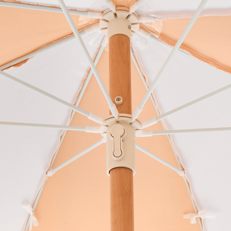 Parasoll utomhus 155 cm Mondello - vit/orange - Utemöbler & utemiljö - Solskydd - Parasoll - Strandparasoll