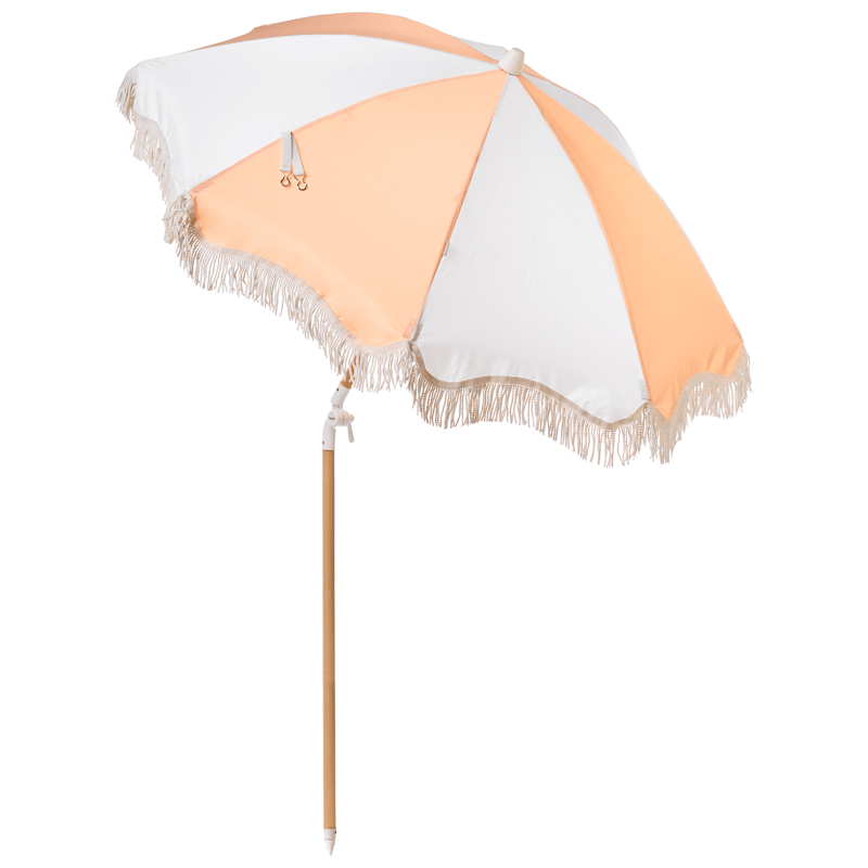 Parasoll utomhus 155 cm Mondello - vit/orange - Utemöbler & utemiljö - Solskydd - Parasoll - Strandparasoll