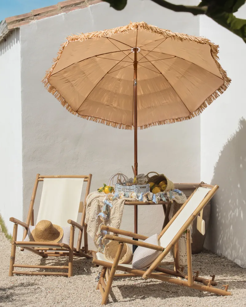 Parasoll utomhus 175 cm Civetta - naturlig/brun - Utemöbler & utemiljö - Solskydd - Parasoll - Balkongparasoll