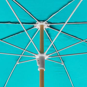 Parasoll utomhus 232 cm Sestriere - blå/vit/brun - Utemöbler & utemiljö - Solskydd - Parasoll - Balkongparasoll