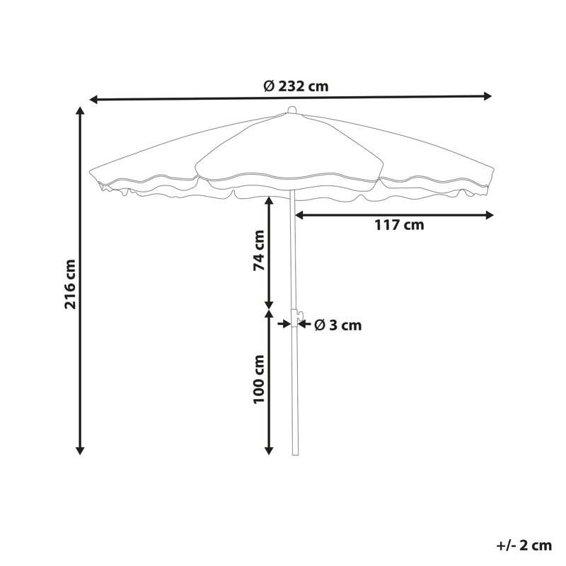 Parasoll utomhus 232 cm Sestriere - blå/vit/brun - Utemöbler & utemiljö - Solskydd - Parasoll - Balkongparasoll