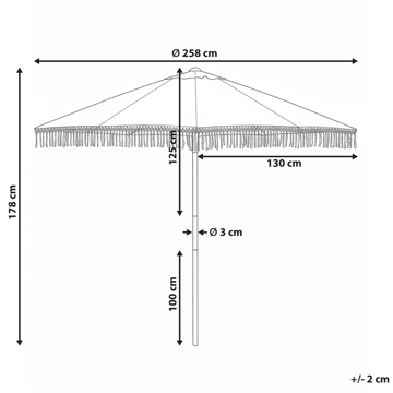 Parasoll utomhus 258 cm Murasa - beige/brun - Utemöbler & utemiljö - Solskydd - Parasoll - Balkongparasoll
