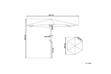 Parasoll Varese 230 cm - Grå - Utemöbler & utemiljö - Solskydd - Parasoll