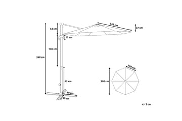 Savona Parasoll 240 cm - Mörkgrå - Utemöbler & utemiljö - Solskydd - Parasoll