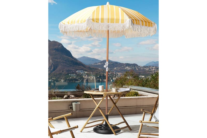 Parasoll Teulon 150 cm - Gul/Vit/Ljusbrun - Utemöbler & utemiljö - Solskydd - Parasoll