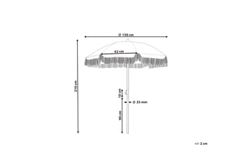 Parasoll Teulon 150 cm - Vit/Ljusbrun - Utemöbler & utemiljö - Solskydd - Parasoll
