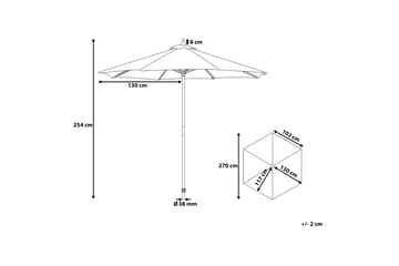 Toscana Ii Parasoll 254 cm - Röd - Utemöbler & utemiljö - Solskydd - Parasoll