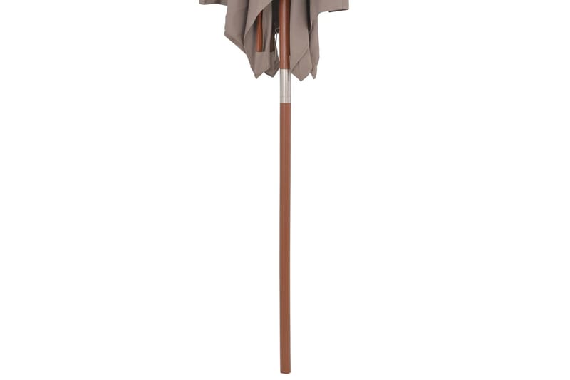 Trädgårdsparasoll med trästång 150x200 cm taupe - Brun - Parasoll