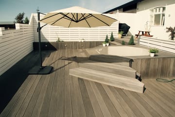 Trädgårdsparasoll Miami fribärande Ø3,5 m - sand - Utemöbler & utemiljö - Solskydd - Parasoll - Hängparasoll