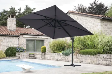 Uteparasoll Miami fristående 3x3 m - grå - Utemöbler & utemiljö - Solskydd - Parasoll - Hängparasoll