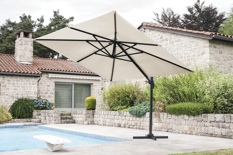 Uteparasoll Miami fristående 3x3 m - sand - Utemöbler & utemiljö - Solskydd - Parasoll - Hängparasoll