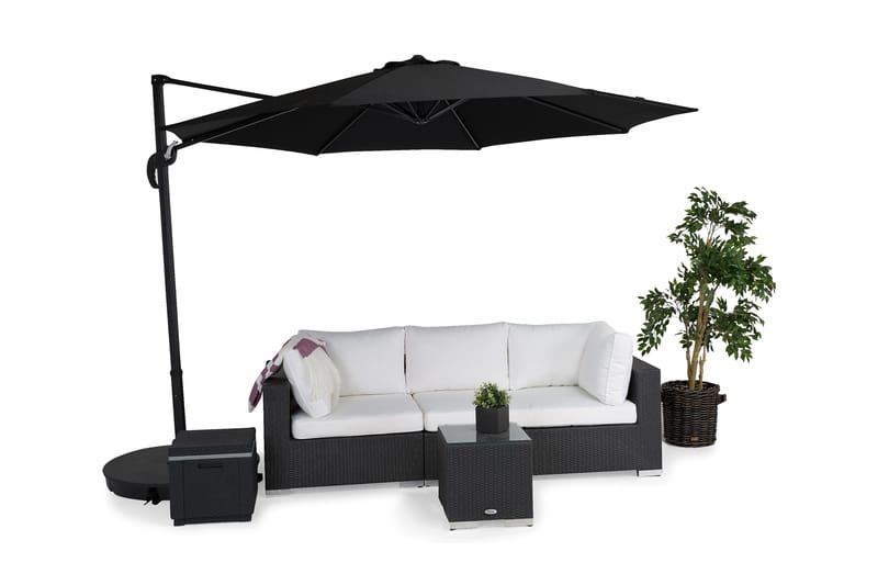 Vienna Parasoll 300 cm - Grå/svart - Utemöbler & utemiljö - Solskydd - Parasoll - Hängparasoll