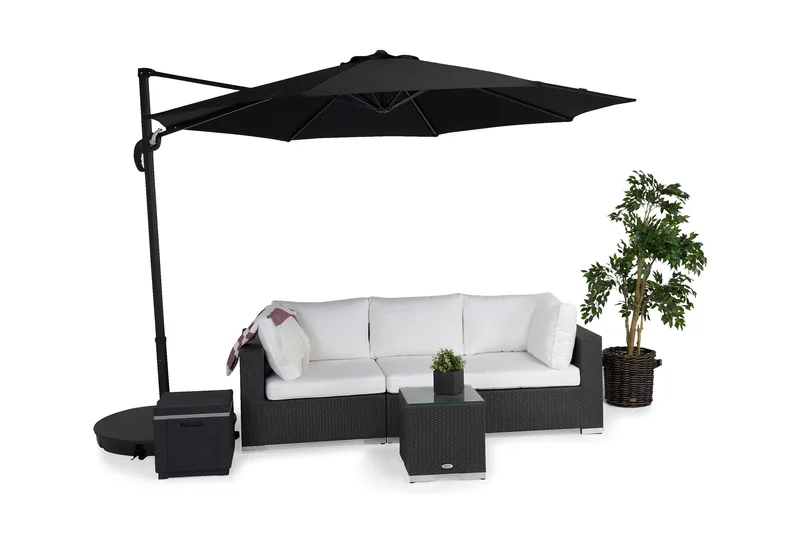 Vienna Parasoll 300 cm - Grå/svart - Utemöbler & utemiljö - Solskydd - Parasoll - Hängparasoll