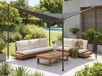 Paviljong Aventine 300 cm Stål - Grå/Svart - Utemöbler & utemiljö - Solskydd - Pergola