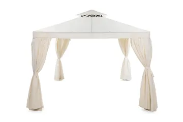Bermuda Komplett Paviljong 3x4 m - Inkl Väggar och Nät Naturvit - Utemöbler & utemiljö - Solskydd - Paviljong - Komplett paviljong