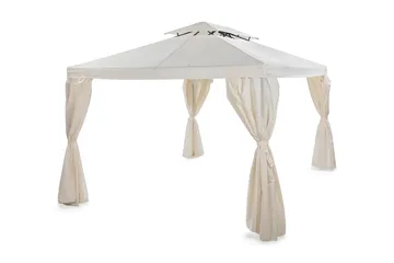 Bermuda komplett paviljong inkl tak och väggar 3x3m - Offwhite - Utemöbler & utemiljö - Solskydd - Paviljong - Komplett paviljong
