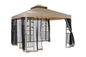 Leafie Paviljong 300x300 cm Stålram - Brun/Beige - Utemöbler & utemiljö - Solskydd - Paviljong - Komplett paviljong