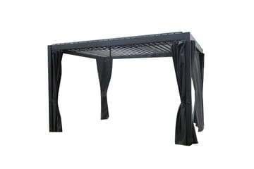 Mirador Paviljong 3x3x2,5 m med gardiner Mörkgrå - Utemöbler & utemiljö - Solskydd - Paviljong - Komplett paviljong