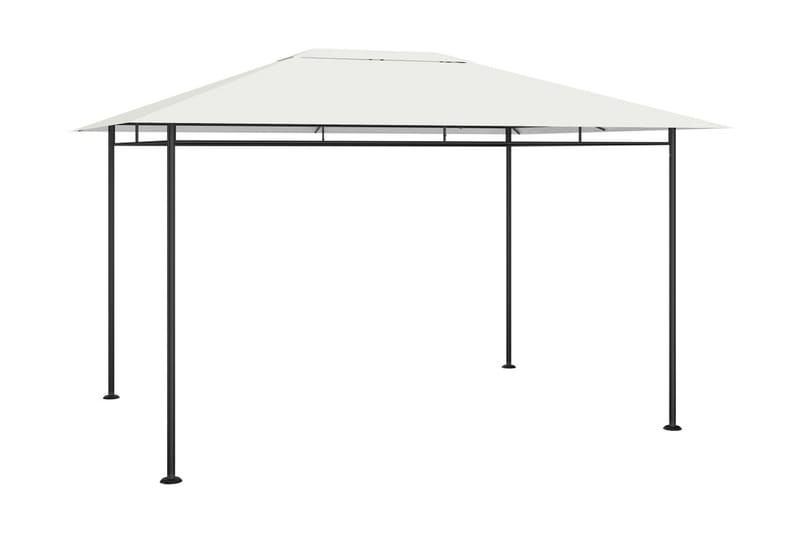 Paviljong 4x3x2,7 m gräddvit 180 g/m² - Vit - Komplett paviljong
