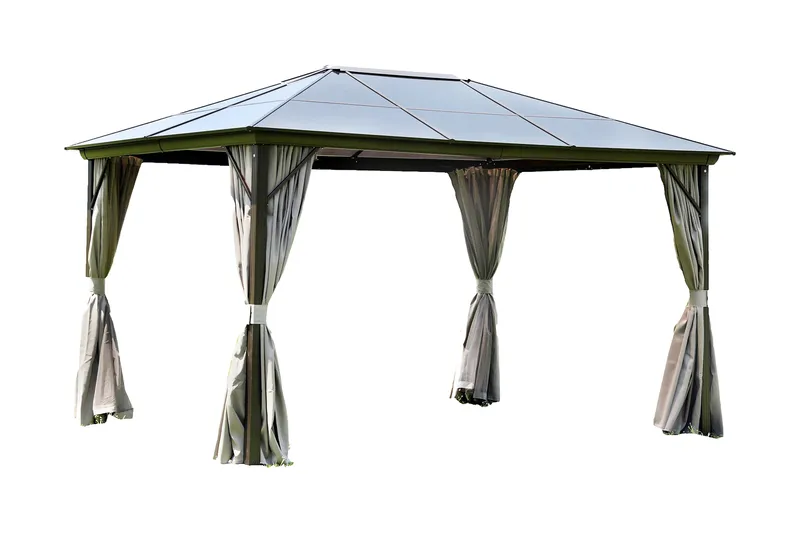 Paviljong Sunsetia 300x300x270 cm Polykarbonattak, Brun/Beige