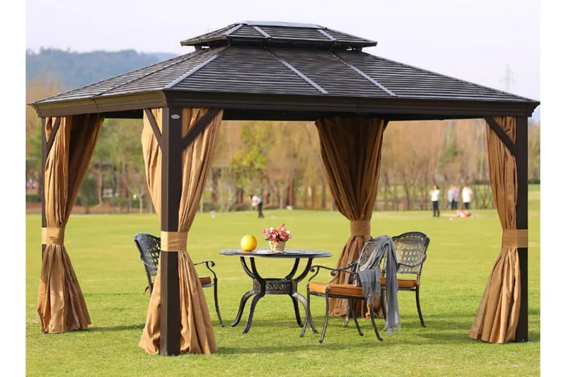 Sunsetia Paviljong 300x400x270 cm - Brun/Beige - Utemöbler & utemiljö - Solskydd - Paviljong - Komplett paviljong