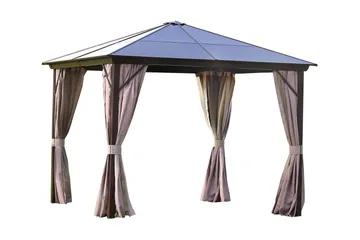 Sunsetia Paviljong 300x300x267 cm Polykarbonattak - Brun/Beige - Utemöbler & utemiljö - Solskydd - Paviljong - Komplett paviljong