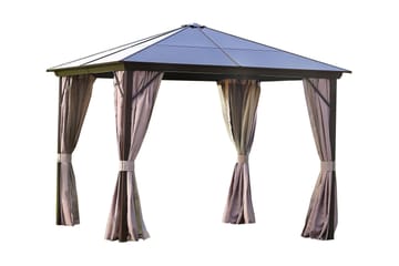 Sunsetia Paviljong 300x300x267 cm Polykarbonattak - Brun/Beige - Utemöbler & utemiljö - Solskydd - Paviljong - Komplett paviljong