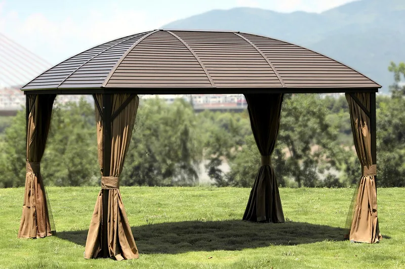 Sunsetia Paviljong 400x300x194 cm - Beige - Utemöbler & utemiljö - Solskydd - Paviljong - Komplett paviljong