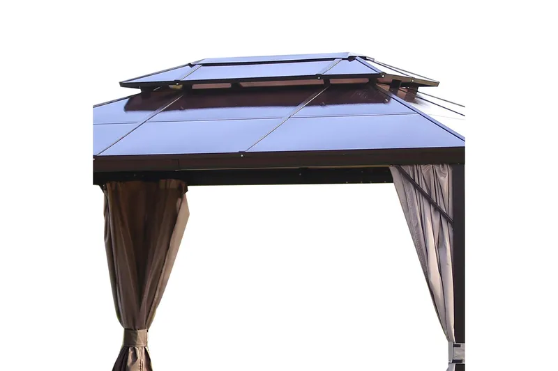 Sunsetia Paviljong 300x400x270 cm Polykarbonattak - Beige - Utemöbler & utemiljö - Solskydd - Paviljong - Komplett paviljong