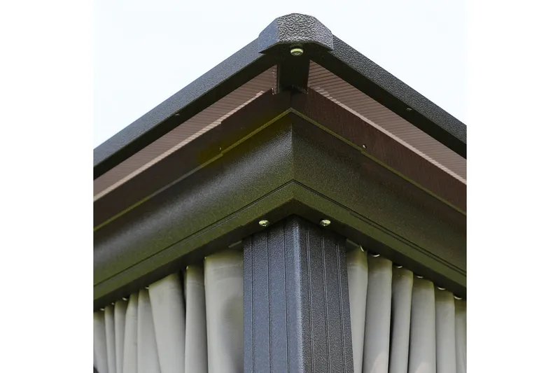 Sunsetia Paviljong 300x300x270 cm Polykarbonattak - Brun/Beige - Utemöbler & utemiljö - Solskydd - Paviljong - Komplett paviljong