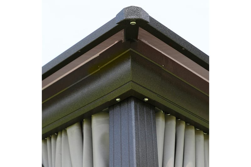 Sunsetia Paviljong 300x300x270 cm Polykarbonattak - Brun/Beige - Utemöbler & utemiljö - Solskydd - Paviljong - Komplett paviljong