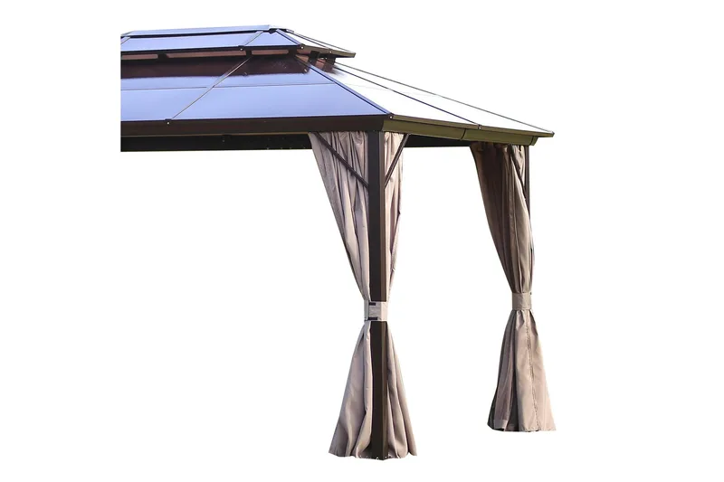 Sunsetia Paviljong 300x400x270 cm Polykarbonattak - Beige - Utemöbler & utemiljö - Solskydd - Paviljong - Komplett paviljong