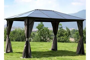 Sunsetia Paviljong 300x300x270 cm Polykarbonattak - Brun/Beige - Utemöbler & utemiljö - Solskydd - Paviljong - Komplett paviljong