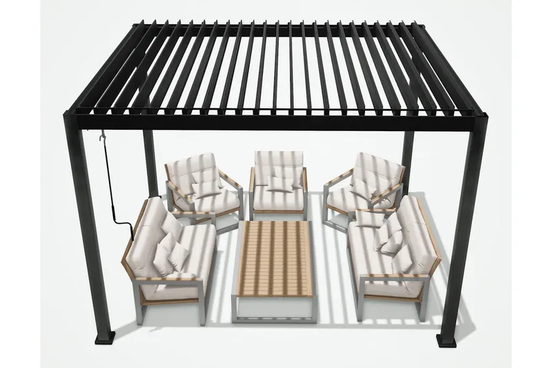 Mirador Paviljong utan Väggar 300x300x250 cm - Mörkgrå - Utemöbler & utemiljö - Solskydd - Paviljong