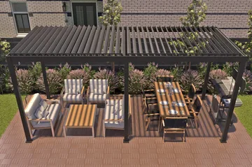 Mirador Paviljong utan Väggar 300x400x250 cm - Mörkgrå - Utemöbler & utemiljö - Solskydd - Paviljong