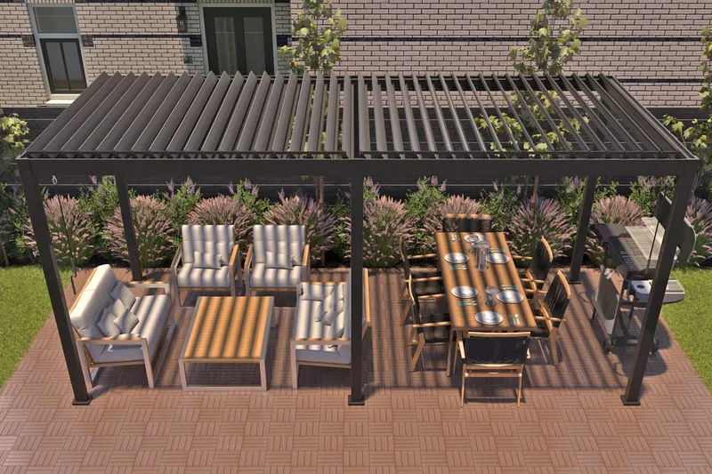 Mirador Paviljong utan Väggar 300x400x250 cm - Mörkgrå - Utemöbler & utemiljö - Solskydd - Paviljong