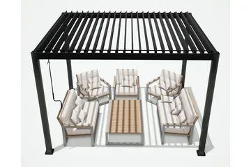 Mirador Paviljong utan Väggar 300x400x250 cm - Mörkgrå - Utemöbler & utemiljö - Solskydd - Paviljong