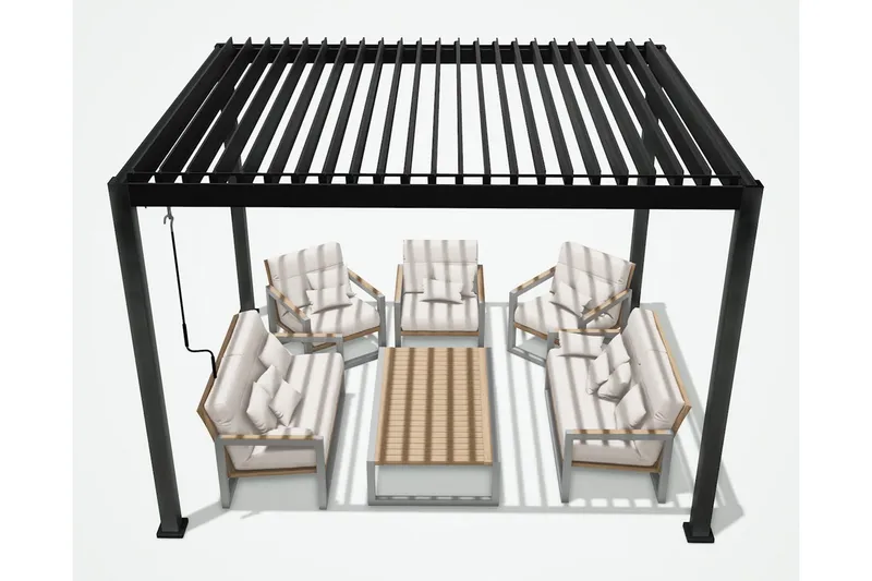 Mirador Paviljong utan Väggar 300x400x250 cm - Mörkgrå - Utemöbler & utemiljö - Solskydd - Paviljong